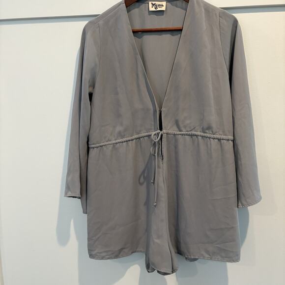 Show Me Your Mumu Roxy Romper Women Small Moss Green Plunging Tie Waist Cover Up - Picture 3 of 16